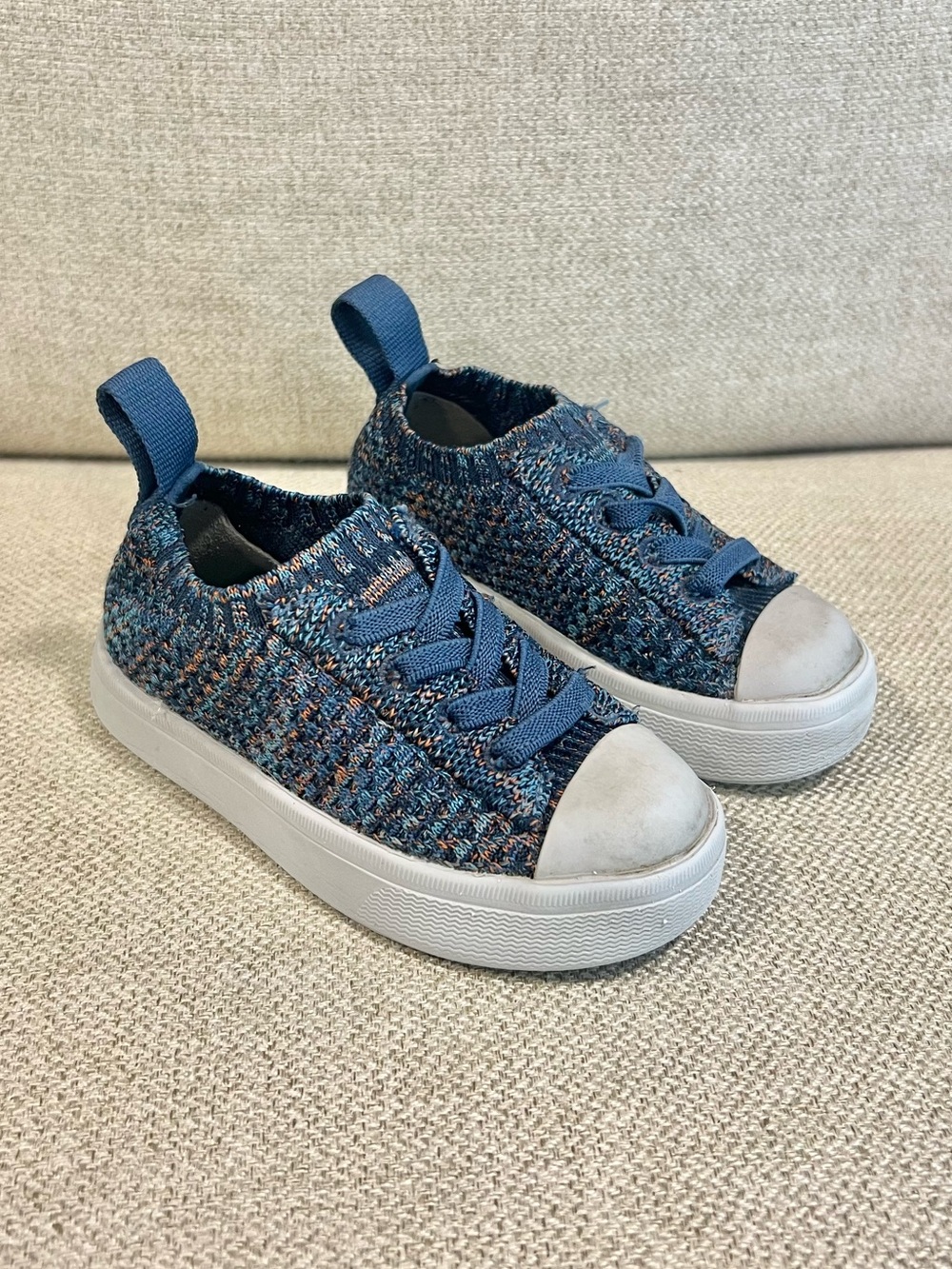 Native Jefferson C7 Toddler LiteKnit Heathered Blue Knit Sneakers Shoes